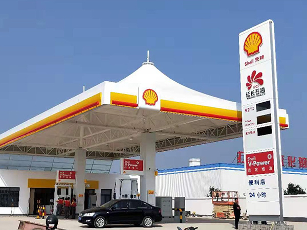 殼牌加油站品牌柱;10米加油站立柱;日合廣告牌制作